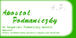 apostol podmaniczky business card